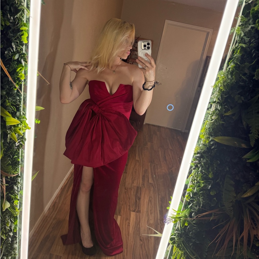 Teuta Matoshi Red Bow Dress Evening Gown